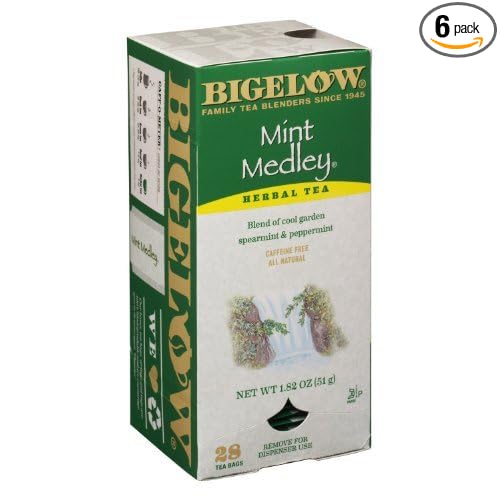 Bigelow Tea Bags, Mint Medley, 28-Count Boxes (Pack of 6)