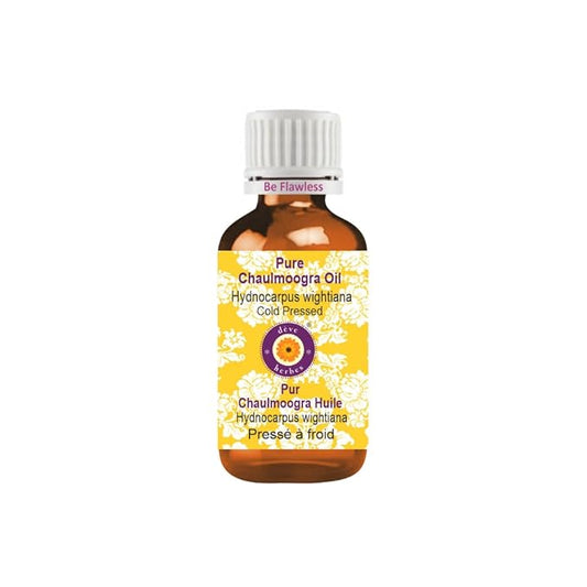 dève herbes Pure Chaulmoogra Oil (Hydnocarpus wightiana) 100% Natural Therapeutic Grade Cold Pressed 15ml (0.50 oz)