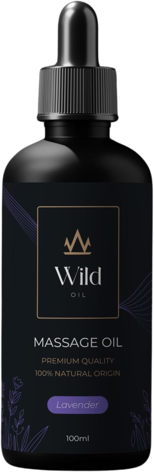 Luxurious Massage Oil Mineral, Grape Seed, Jojoba & Lavender Skin Moisturization Hair Nourishment Hydration, Elasticity, Vegan & Natural (100ml, Lavender)