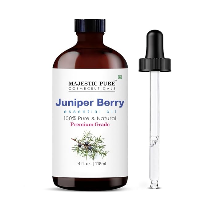 MAJESTIC PURE Juniper Essential Oil | 100% Pure and Natural Juniper Oil | Premium Grade Essential Oils for Hair Care, Home Diffusers, Skin, Aromatherapy, Massage and Humidifiers | 4 Fl Oz