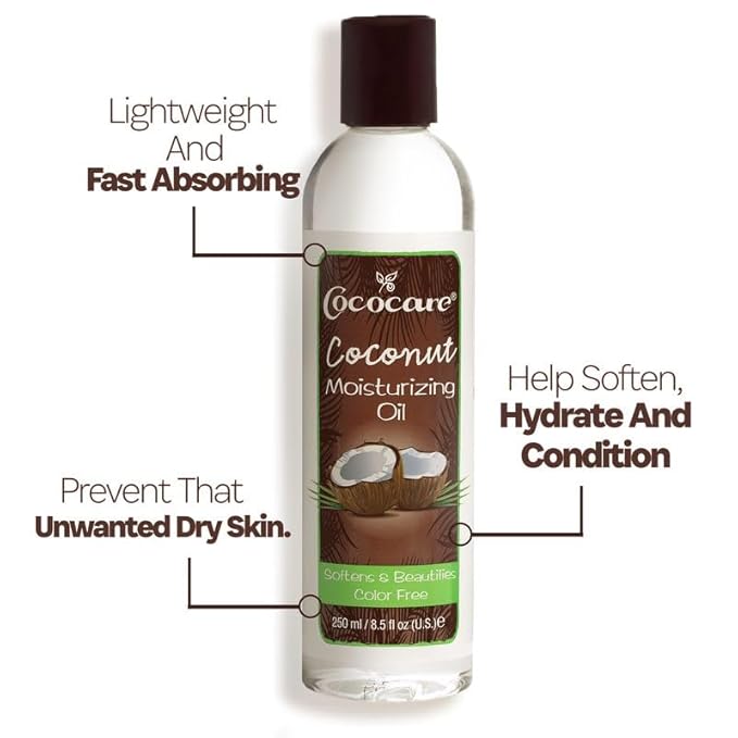 Cococare Coconut Moisturizing Oil 8.5 Fl Oz. - Formulated with Natural Coconut Oil - 2 Pack