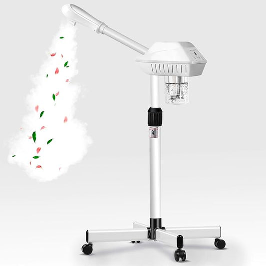 Professional Facial Steamer for Ozone Humidifier Atomizer, Adjustable Height and Angle, Face Steamer Clean Skin Firming Pores and Moisturizing Suitable for a Beauty, Spa, at Home