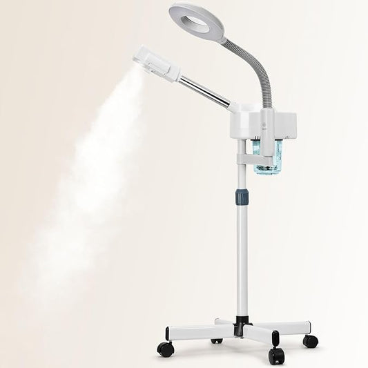 2 in 1 Facial Steamer, Professional Facial Steamers with 5X Magnifying Lamp, Face Steamer for Esthetician, Facial Steamer for Home Beauty Salon SPA