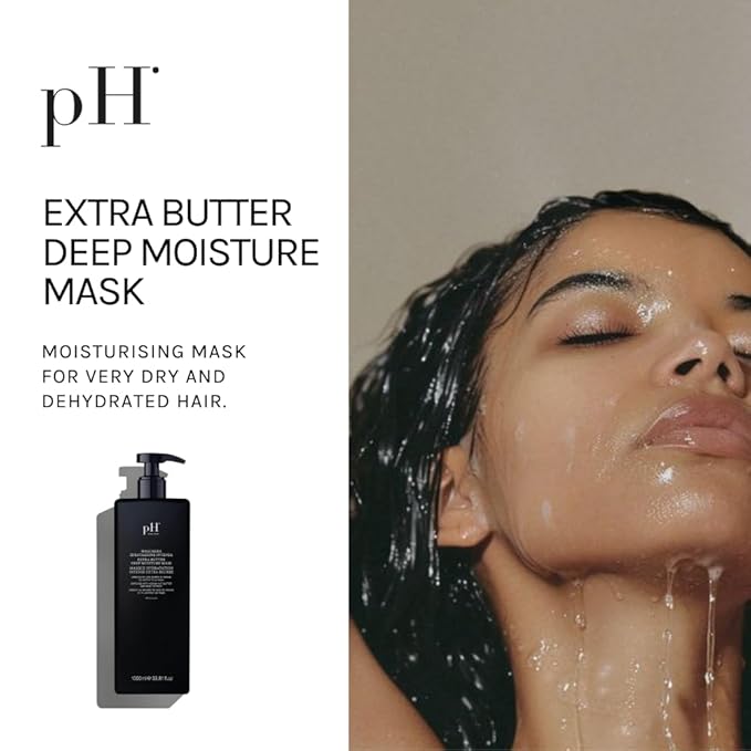 pH PURE HAIR Extra Butter Deep Moisture Hair Mask - Hydrating Mask to Nourish Dry & Damaged Hair, Enriched with Vitamin E & Rose Extract 33.8 Fl Oz