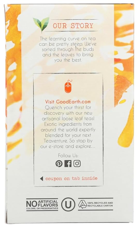 Good Earth Teas Organic Sweet and Spicy Herbal Caffeine Free Tea Bag, 18 Count (Thrее Расk)