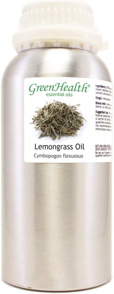 GreenHealth - Lemongrass Essential Oil - 16 fl oz - Aluminum Bottle - 100% Essential Oil