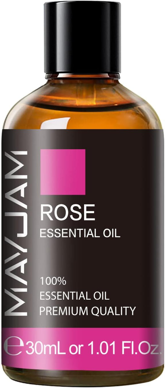 Rose Essential Oil 30ML/ 1.01FL.OZ, MAYJAM Pure Aromatherapy Rose Oil for Massage, Diffuser, Soap Making, Long Lasting Scents