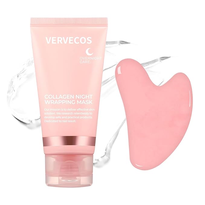 Collagen Night Wrapping Mask,Peel Off Facial Mask Collagen Face Mask,Deep Cleansing, Firming Skin, Reduces Sagging & Dullness, Glowing Skin (with Brush & Gua sha facial tools)