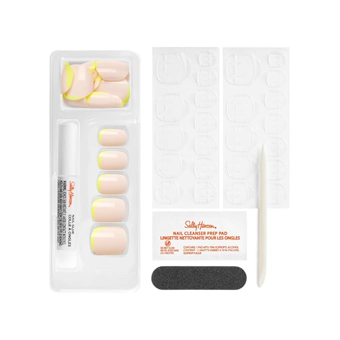 Sally Hansen Instant Cuticle Remover & Salon Effects Perfect Press-On Nails, 30 Designs, Nail Glue & Tabs