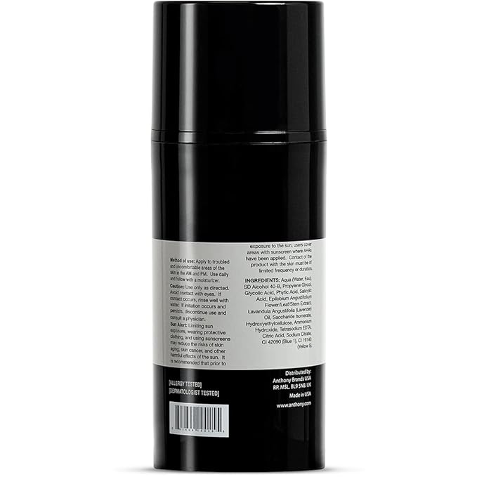 Anthony Ingrown Hair Treatment for Men (Pack of 2) – Gel Solution to Calm Down Razor Burn – Scar and Redness Eliminator, Bump Removal – 3 Fl. Oz