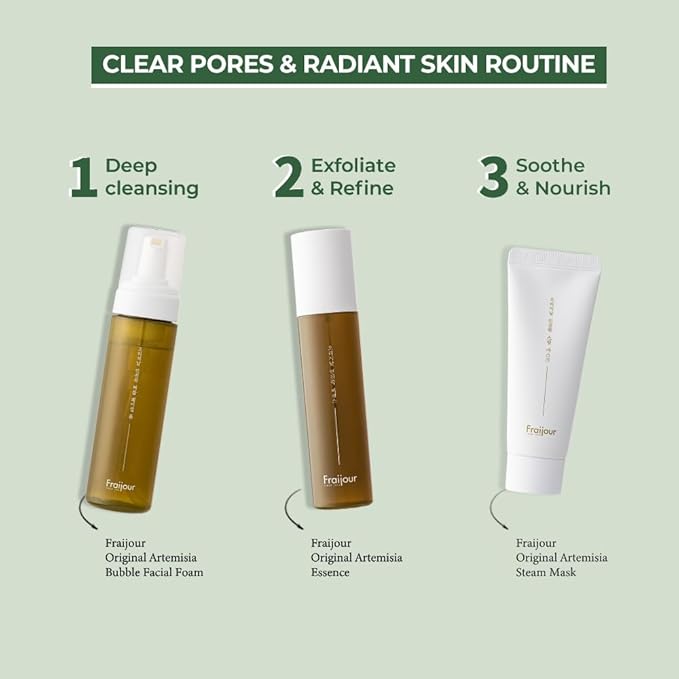 Artemisia Steam Mask – Korean Warming Clay Mask for Deep Pore Cleansing, Acne Control & Oil Balancing, Kaolin & Centella for Inflamed, Oily & Acne-Prone Skin, Detoxifying, 1.76 oz.