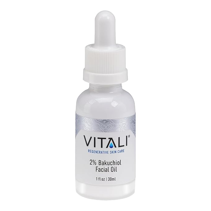 Vitali Premium 2% Bakuchiol Facial Oil: Premium Natural Retinol Alternative for Age and Wrinkle Reduction, and Soothing Irritated Skin, Boosts Copper Peptide Absorption- 1 fl. oz.