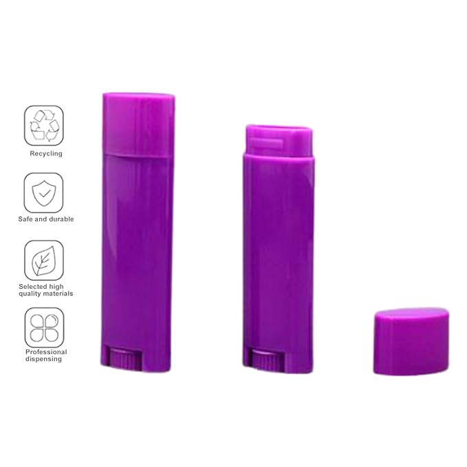 5ml 50Pcs Empty Oval Deodorant Lip Deodorants(Purple)