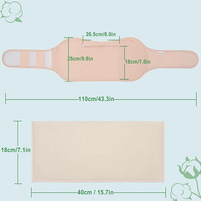 DEROWN Castor Oil Packs for Liver Detox, Less Mess Made of Organic Cotton Flannel & Waterproof PUL, Reusable Massage Castor Oil Pack Kit with Anti Oil Leak Design (Oil Not Included)