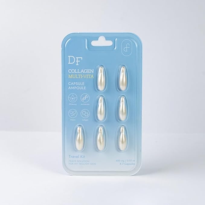 Multi-Vita Capsule Ampoule – Anti-Wrinkle Firming Serum with Hyaluronic Acid, Collagen & Ceramide, Vegan Vegetable Oil Base, Deep Hydration, Korean Skin Care, 7 Capsules per Pack,5 Packs