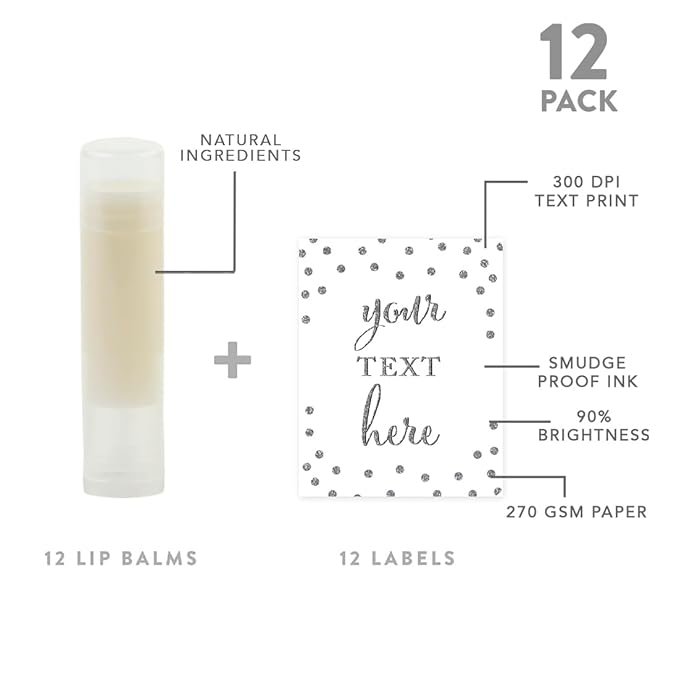 Andaz Press Personalized Lip Balm Party Glitter
