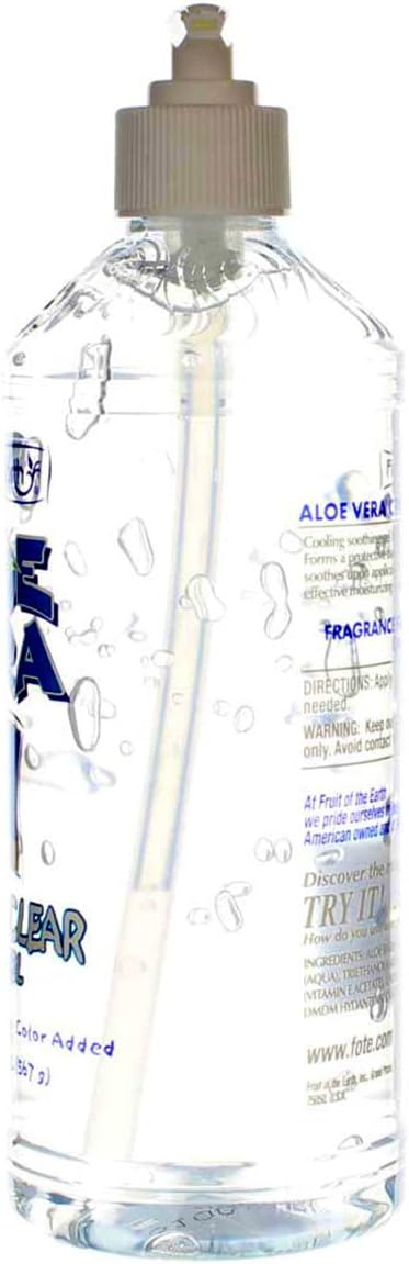 Fruit of the Earth Aloe Vera Crystal Clear Aloe Gel,20 oz (Pack of 3)