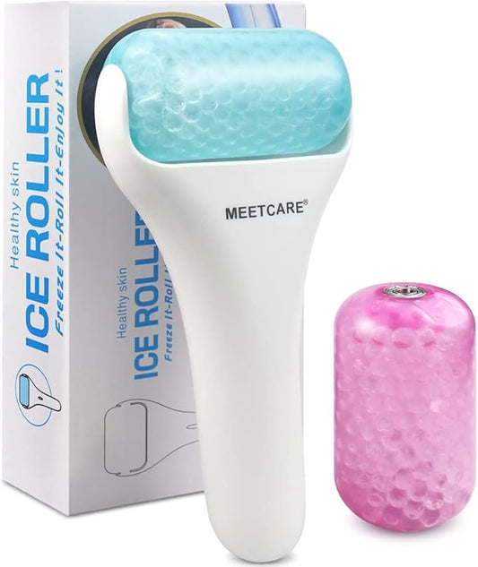 Mute Ice Roller for Face with 2pcs Roller for Skin Care - Long Cooling Face Massager for Eye Puffiness Relief and Dark Circles - Cold Therapy for Migraines - Shrink Pores,Tighten Skin