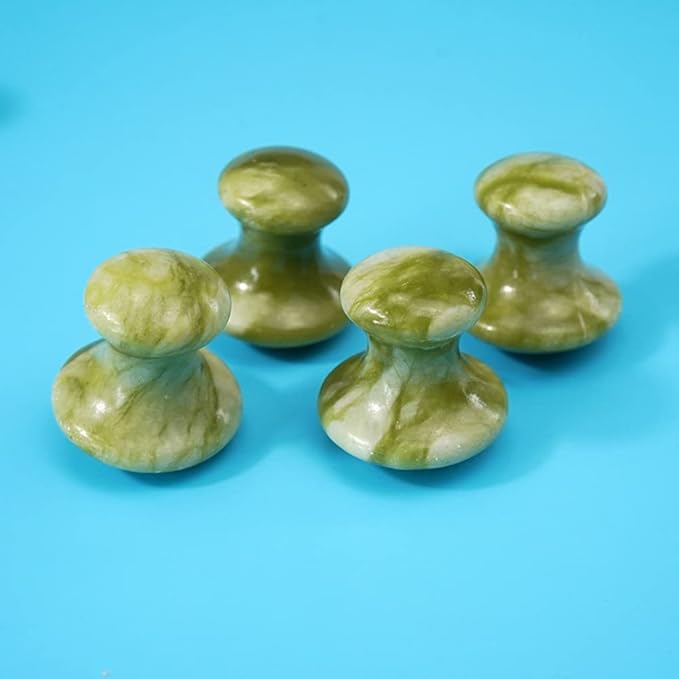 Mushroom Gua Sha Facial Tool, Natural Jade Guasha Massage Scraping Therapy Stone, Face and Eyes Massager for Skin Lift and Puffiness, Body Gua Sha Deep Tissue and Muscle Soreness Relief - 2 Pieces
