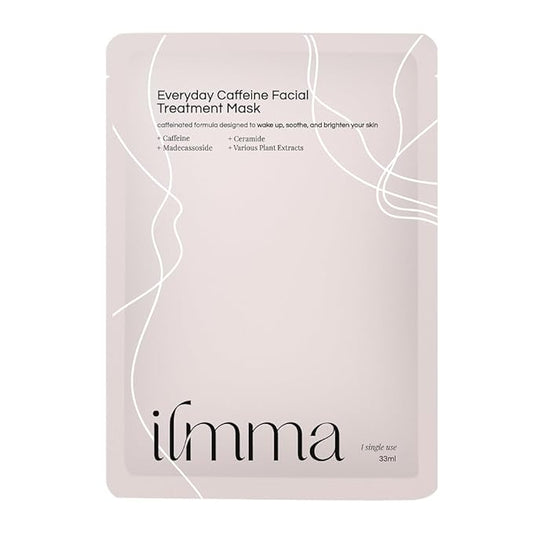 Everyday Caffeine Facial Treatment Mask - Caffeinated Formula with Ceramide, Plant Extracts, Cypress Essential Oil Ultra-Rich Formula, Men & Women Face Masks, All Skin Types (1 Sheet)