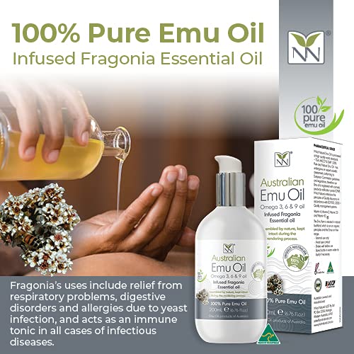 Y-Not Natural Ultra Pure Australian Emu Oil - Luxury Emu Oil 60mL - Free Range Aboriginal Omega 3, 6 & 9 Infused with Fragonia - The Ultimate Moisturizer for Skin, Hair, Nails, and Scalp