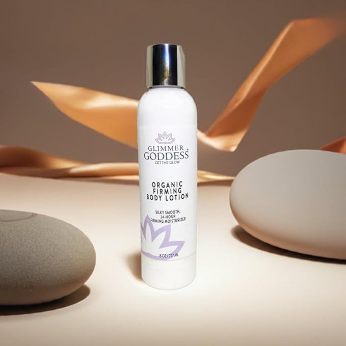 GLIMMER GODDESS Organic Skin Care 8 oz Firming Body Lotion for Hydrating Skin & Improving Elasticity