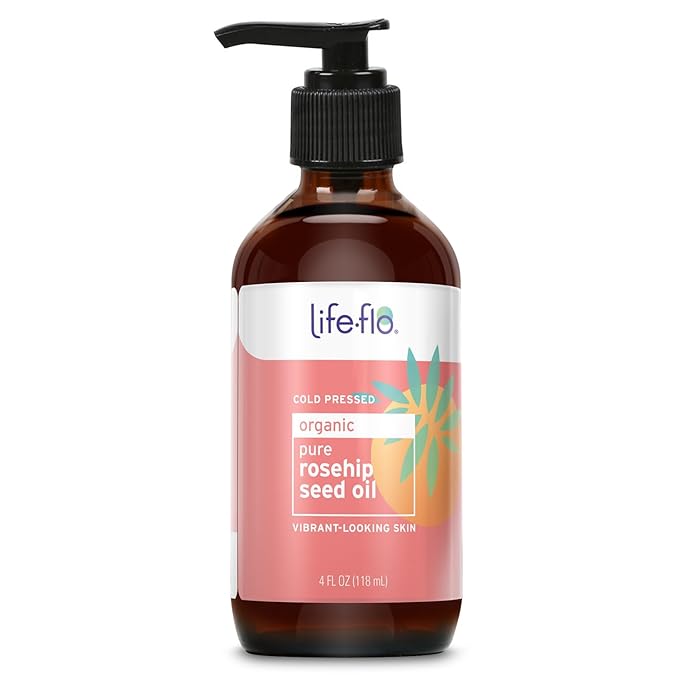 LIFE-FLO Pure Organic Rosehip Seed Oil, Hydrating Face Oil, Dry Skin Care, Cold Pressed from Organic Rose Hips, Rich in Fatty Acids and Vitamin A (Retinol), Hypoallergenic, 60-Day Guarantee, 4oz