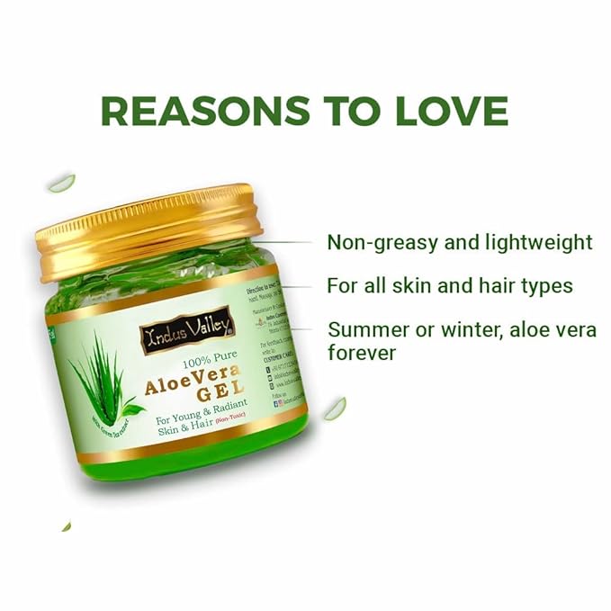 INDUS VALLEY Non-Toxic Aloe Vera Gel for Acne, Scars, Glowing & Radiant Skin Treatment (400 ml)