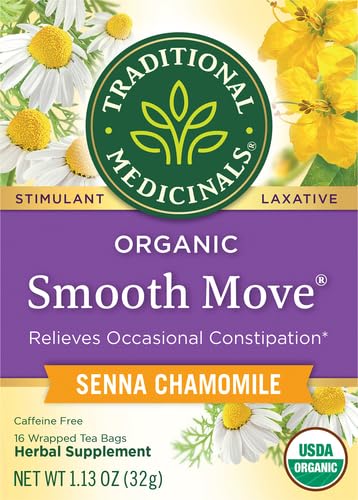 Traditional Medicinals Organic Smooth Move Chamomile Tea, 16 Tea Bags (Pack of 2)
