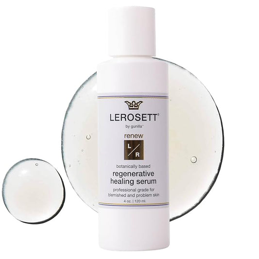 LEROSETT Serum for Acne Scarring Healing, Pimples, Redness, Breakouts, Blemishes, Hydrate & Soothes Irritated Skin, Natural Serum. Spa-Grade, Plant Based, Concentrated - 4 oz