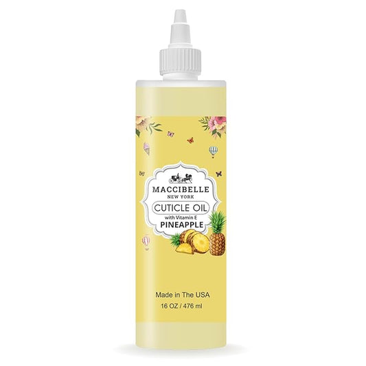 Maccibelle Cuticle Oil For Nails Refill size for Dry Cracked Cuticles (16 Ounce, Pineapple)