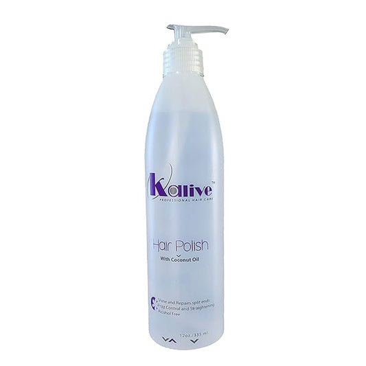 KALIVE Hair Polish with Coconut Oil - Nourishing, Smoothing for Frizzy, Dry, and Damaged Hair - 12 oz, Anti-Frizz Product