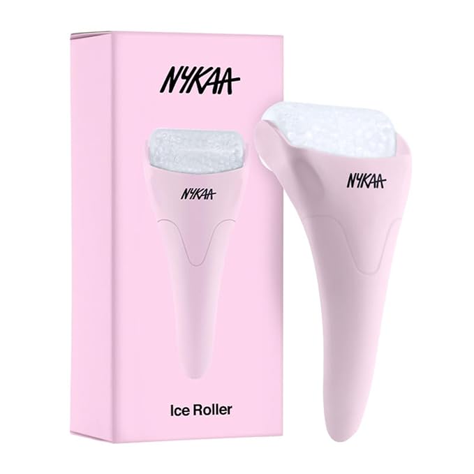 Nykaa Naturals Ice Roller Massage for Face Toning - Reduces Clogged Pores - Improves Absorption - Releases Neck Stiffness - Pink - 1 pc