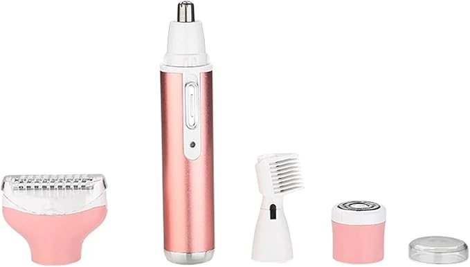 Electric Razor for Women Facial Hair Removal and 4 in 1, Bikini Trimmer Pubic Underarms Painless Nose Eyebrow Body Leg Hair Removal Rechargeable Hair Clippers Grooming Set