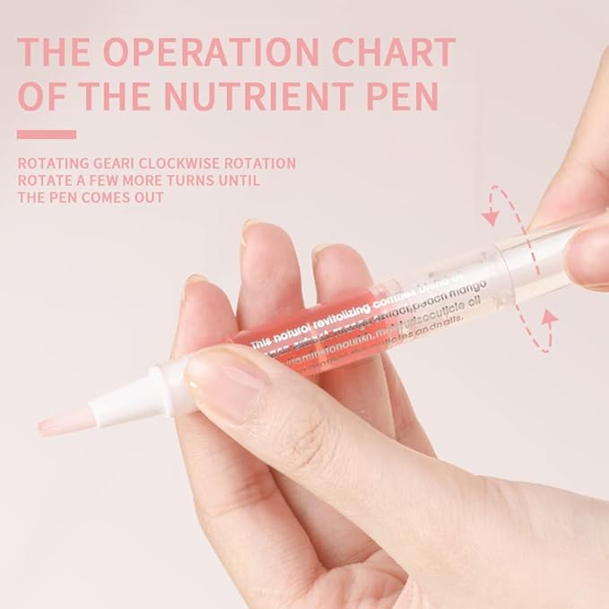 6Pcs Nail Cuticle Oils Nutrition Oil Pen & 6colour Chrome Nail Powder