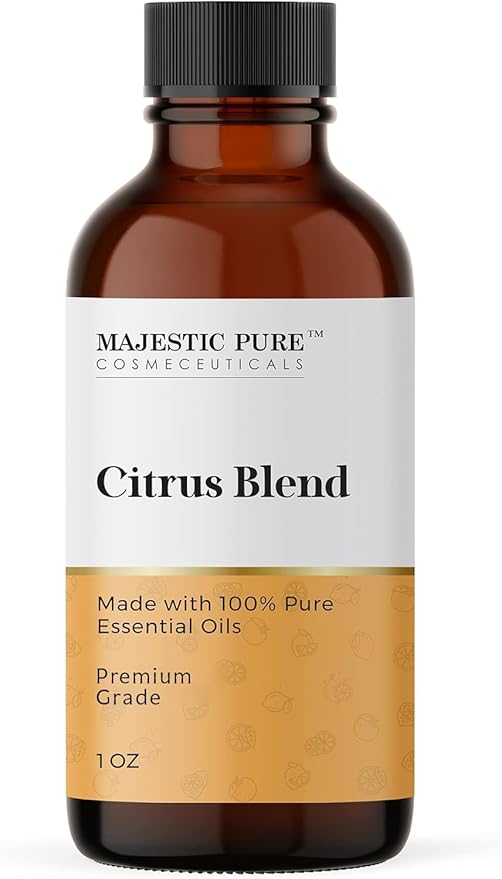 Majestic Pure Citrus Essential Oil Blend | 100% Pure & Natural for a Joyful, Positive Aroma | Pink Grapefruit, Orange, Spearmint, Lemon Essential Oil for Diffusers & Aromatherapy | 1oz
