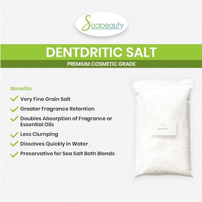Soapeauty Dendritic Salt 2 lbs | Premium Fine Salt Grain Bath Scrub, Milk Bath, Exfoliant for Body Relaxation