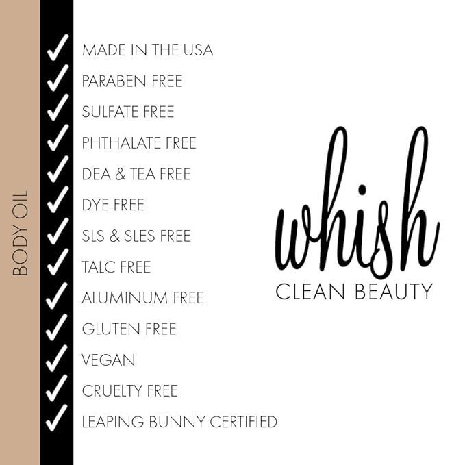 Whish Coconut Milk + Verbena Luminous Body Oil - Moisturizing Scented Body Oil with Peptides - Quick-Drying - Soothes & Firms Skin - 2 fl oz