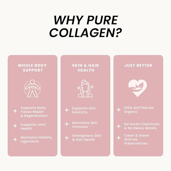 Organic Collagen Australia Beauty Brilliance Pure Collagen & Strawberry Capsules, 120 Count