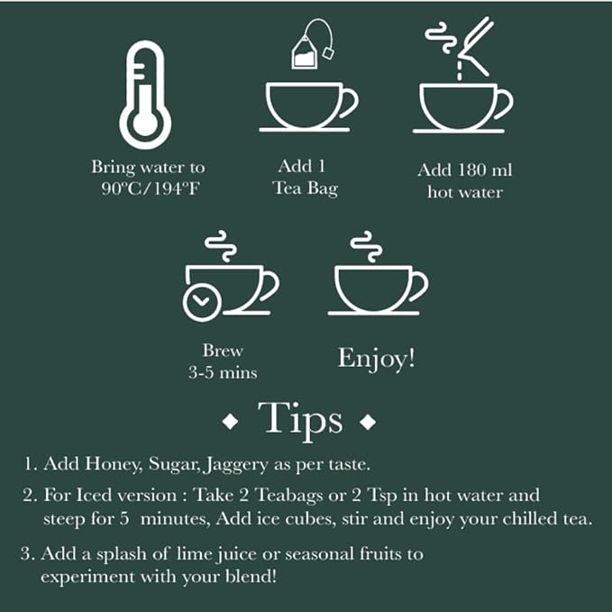 Luxmi Estates - Midnight Bloom - Organic Jasmine Tea - 90 Tea Bags (15ct x 6 Pack) | With Organic Jasmine Buds and Premium Darjeeling Green Tea | Natural Aid to Relieve Stress, Anxiety and Sleep Problems