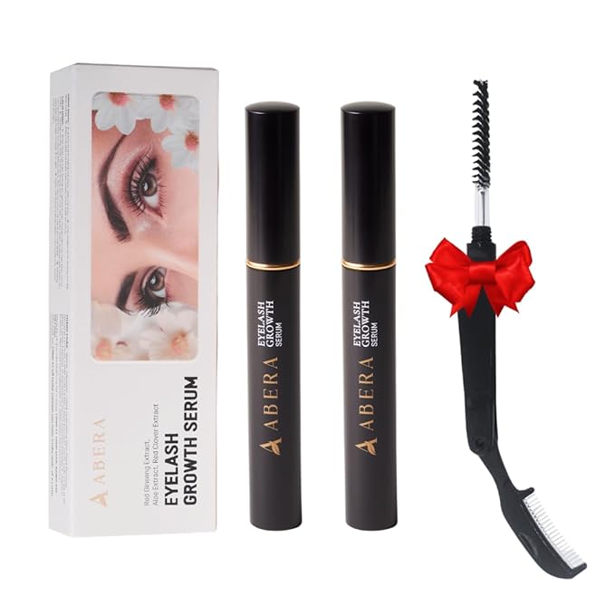 Abera Misan Eyelash Growth Serum (Upgrade Version) - Natural Lash Booster and Lash Enhancer, Regenerating and Nourishing Lashes Longer and Thicker (2. Set of 2 with Gift)