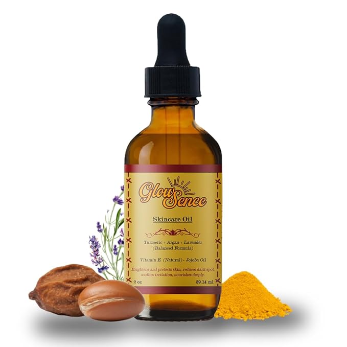 Skincare Oil - Turmeric, Argan, Jojoba, Vitamin E & Roseship - Natural Face & Body for Acne-Prone Skin, Dark spots & Scars - 100% Plant-Based skincare - 2 oz