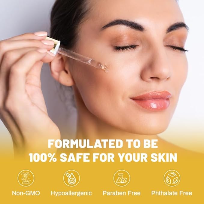 Dr.Medsam 24K Gold Serum, 99.9% Pure Gold Anti Aging Moisturizer with Hyaluronic Acid Niacinamide Deep Hydration and Firming Skin Care Glow Serum 30ML/1.01 Oz