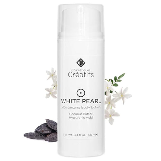 White Pearl Moisturizing Body Lotion with Coconut Butter and Hyaluronic Acid, 3.4 fl. oz.