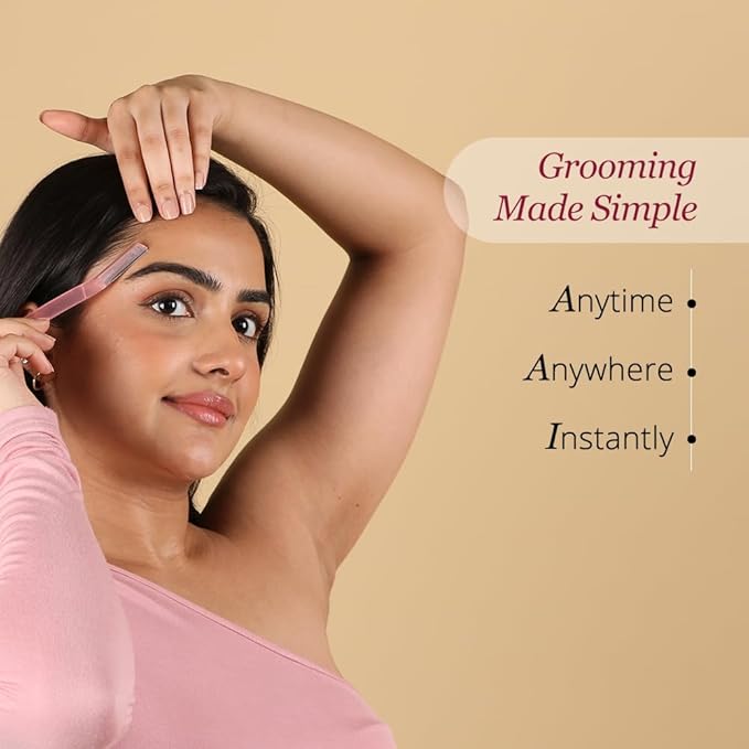 Facial Razor for Women | Painless & Precision Face Hair Removal | for Peach Fuzz, Eyebrow, Chin & Upper Lip | Gentle Exfoliation & Smoother Skin | 3 Count (Pack of 2)