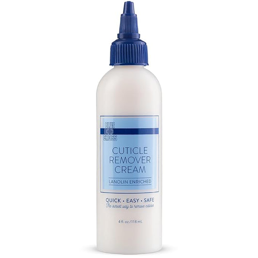 Blue Cross Cuticle Remover Cream for Dry Damaged Cuticles, Moisturizing Cuticle Softener for Nails, Professional Nail Care for Dry Manicures, Brittle Hang Nails, Made in USA, 4oz