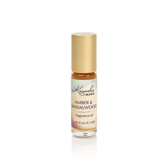 Kuumba Made Amber & Sandalwood Fragrance Oil Roll-On 0.125 fl oz (3.7ml) | Rollerball Perfume | Alcohol Free