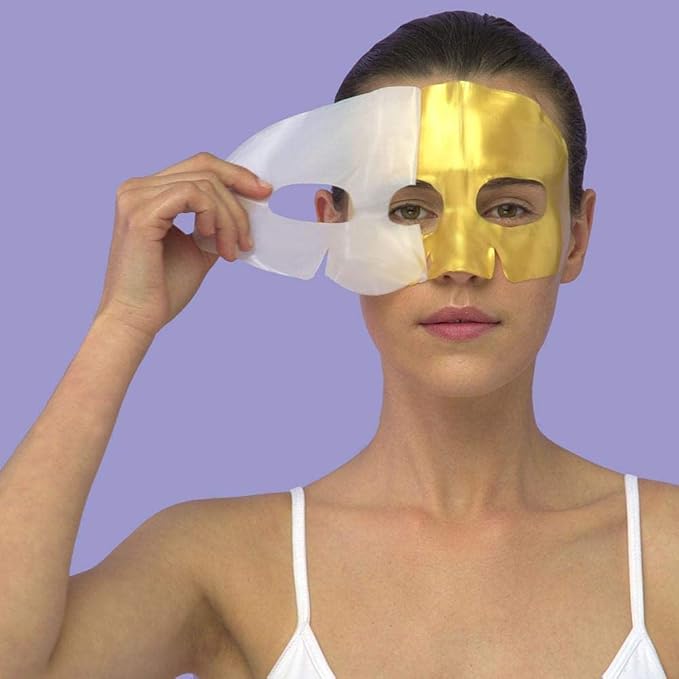 Skin Republic Gold Hydrogel Face Mask. Clinically Proven To Reduce Wrinkles by 13% After One Use. Made In Korea.
