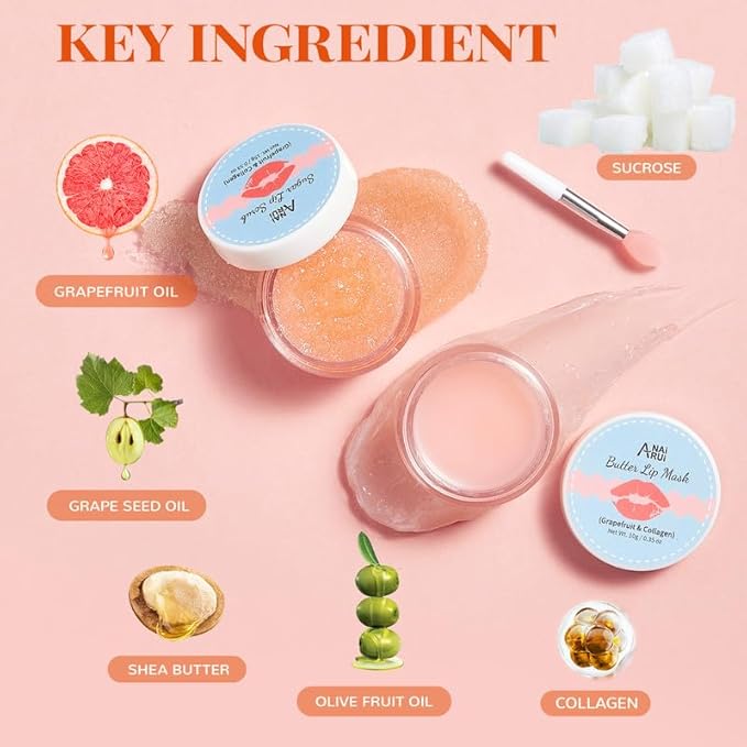 ANAIRUI Lip Mask Set, Lip Exfoliator Lips