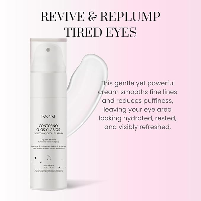 Biotech Eye & Lip Contour Cream — Hyaluronic Acid Spheres + Tamanu Oil — Depuffs, Plumps & Smooths Fine Lines — Ophthalmologically & Dermatologically Tested